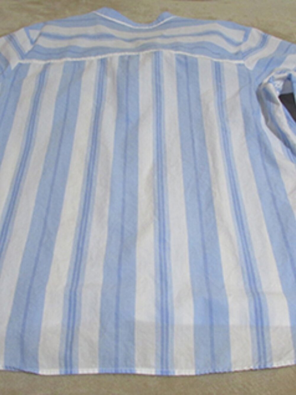 L.L. Bean Women's Tunic Style Blue & White Stripe Shirt - Size Large (B) - Picture 3 of 6
